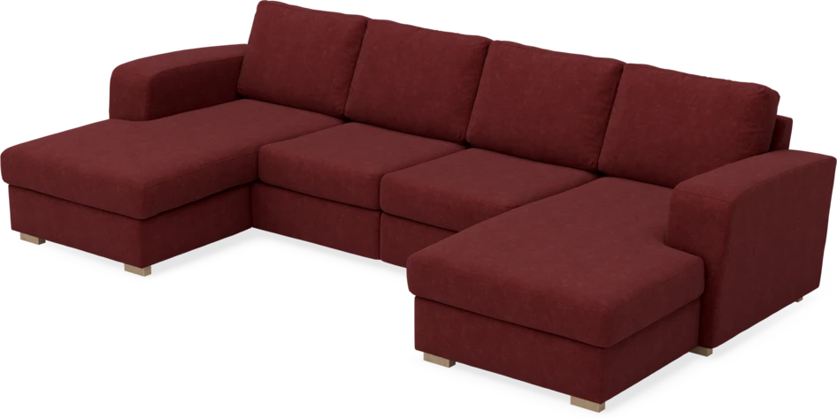 Friday - 2-sits soffa med två schäslonger - Rosa