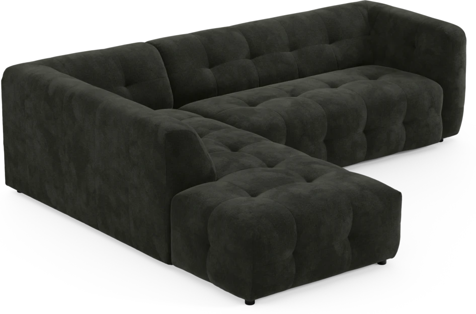 Bella - 3-sits soffa med divan vänster - Svart
