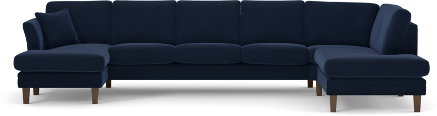 Eden - 3-sits soffa med schäslong vänster och divan höger - Blå