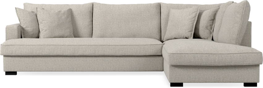 Mila - 3-sits soffa med divan höger, hel dyna - Beige