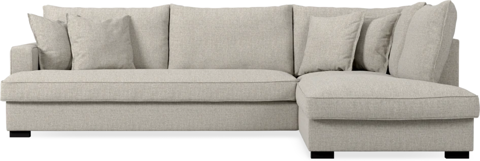 Mila - 3-sits soffa med divan höger, hel dyna - Beige