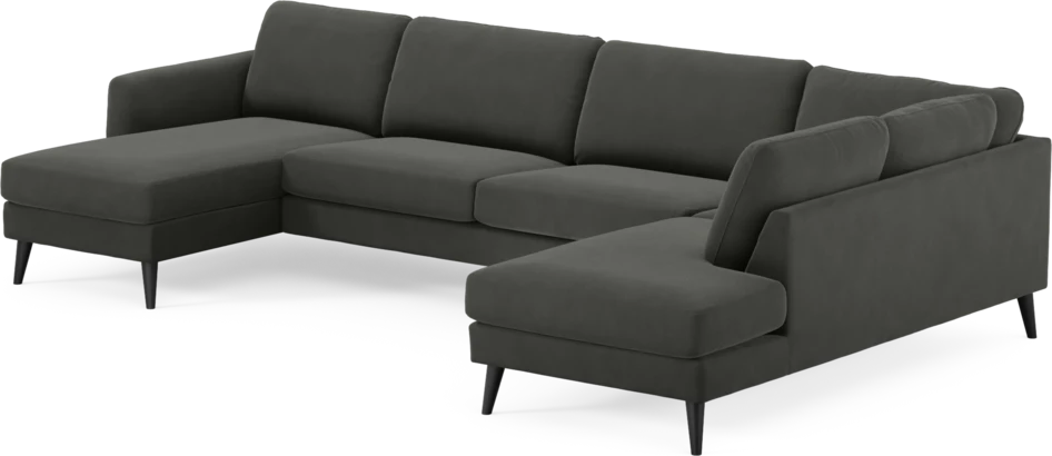Bridge - 3-sits soffa med schäslong vänster och divan höger - Grå