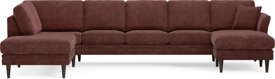 Eden - 3-sits soffa med divan vänster och schäslong höger - Röd