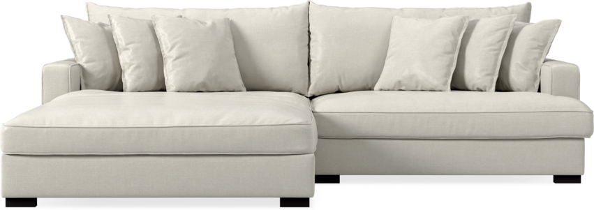 Rossi - 2-sits soffa med schäslong XL vänster - Vit
