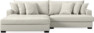 Rossi - 2-sits soffa med schäslong XL vänster - Vit