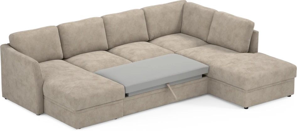 Öland - Bäddsoffa med schäslong vänster och divan höger - Beige