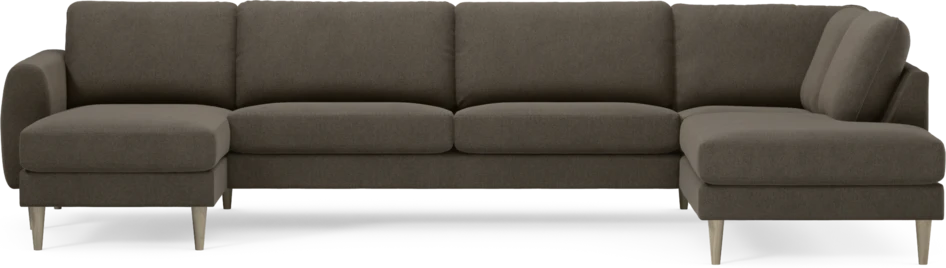 Bridge - 3-sits soffa med schäslong vänster och divan höger - Brun