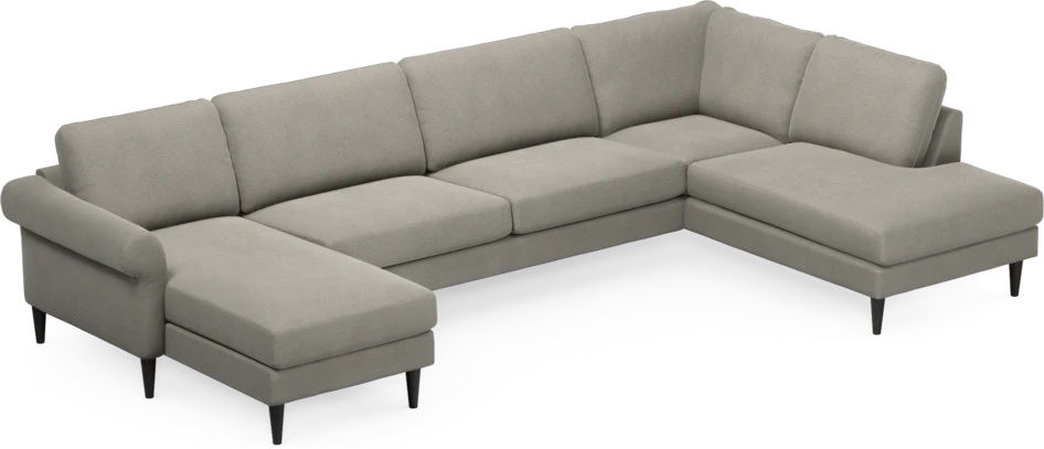 Bridge - 3-sits soffa med schäslong vänster och divan höger - Grå