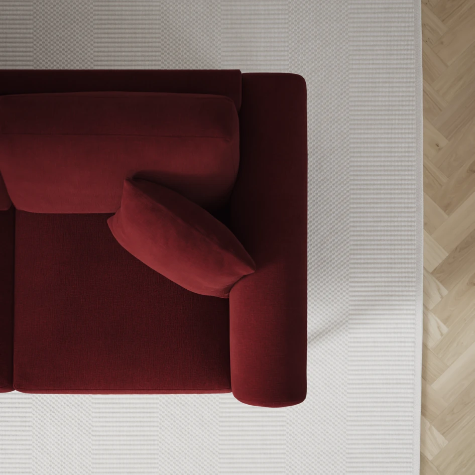 Eden - 3-sits soffa svängd - Röd