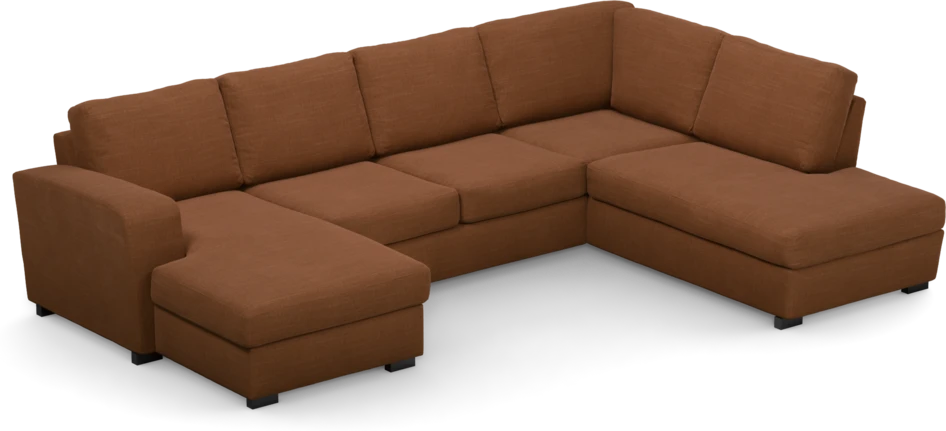 Friday - 3-sits soffa med schäslong vänster och divan höger - Orange