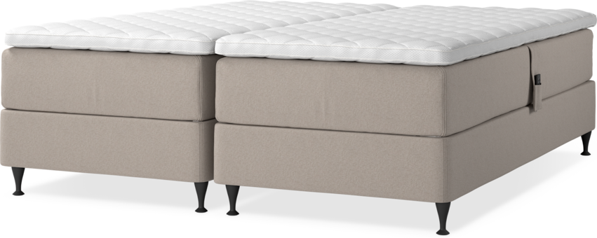 Delux Dream - Ställbar säng, dubbelsäng med bäddmadrass - Beige