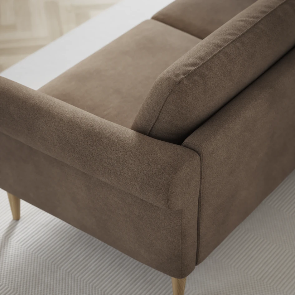 Bridge - 3-sits soffa med schäslong vänster och divan höger - Brun