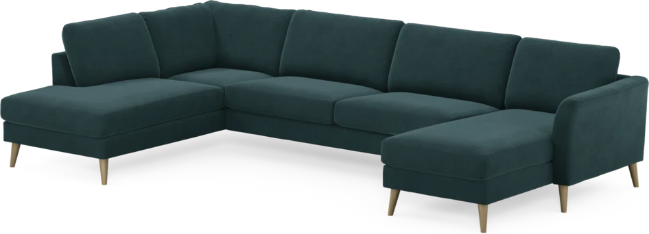 Bridge - 3-sits soffa med divan vänster och schäslong höger - Blå