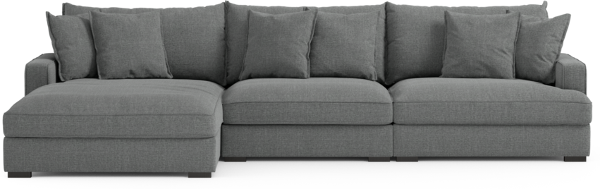Rossi - 3-sits soffa med schäslong vänster - Grå