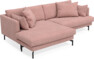 Harper - 4-sits med schäslong XL vänster - Rosa
