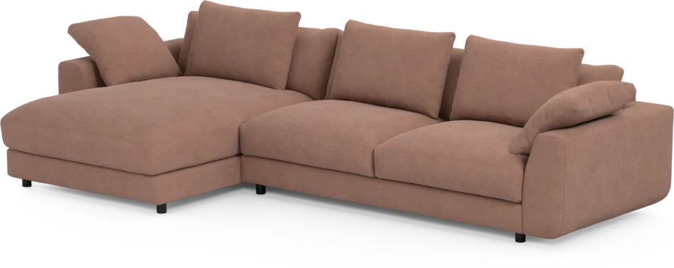 Amie - 3-sits med schäslong vänster - Rosa