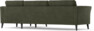 Bridge - 3-sits soffa med schäslong höger - Grön