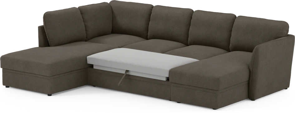 Öland - Bäddsoffa med divan vänster och schäslong höger - Brun