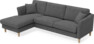 Eden - 2,5-sits soffa med schäslong - Svart