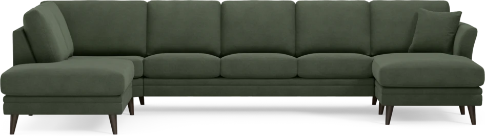 Eden - 3-sits soffa med divan vänster och schäslong höger - Grön