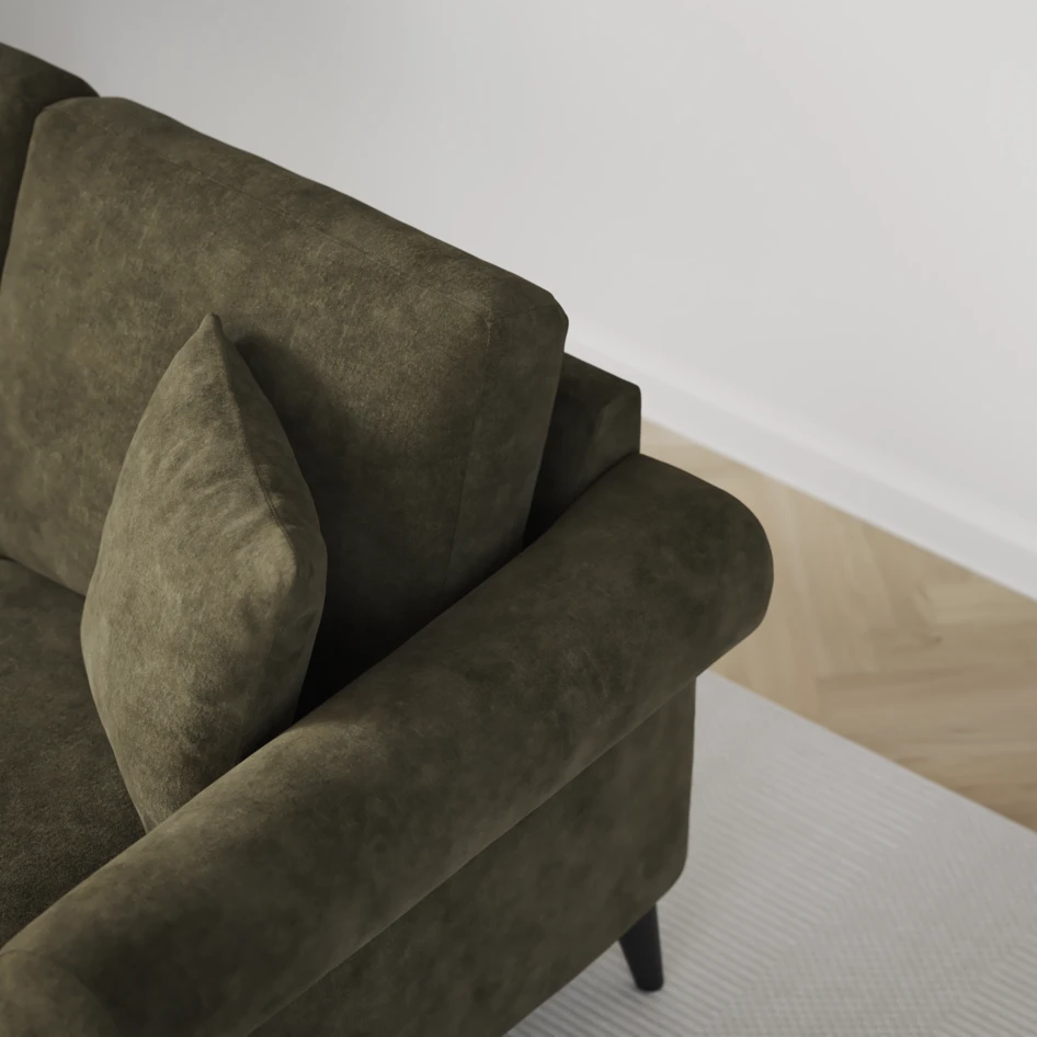 Eden - 3-sits soffa med divan vänster och schäslong höger - Grön