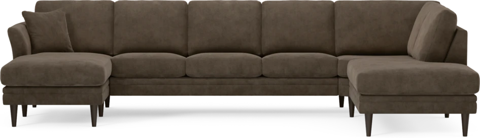 Eden - 3-sits soffa med schäslong vänster och divan höger - Brun