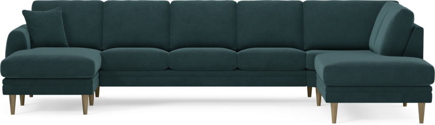 Eden - 3-sits soffa med schäslong vänster och divan höger - Blå