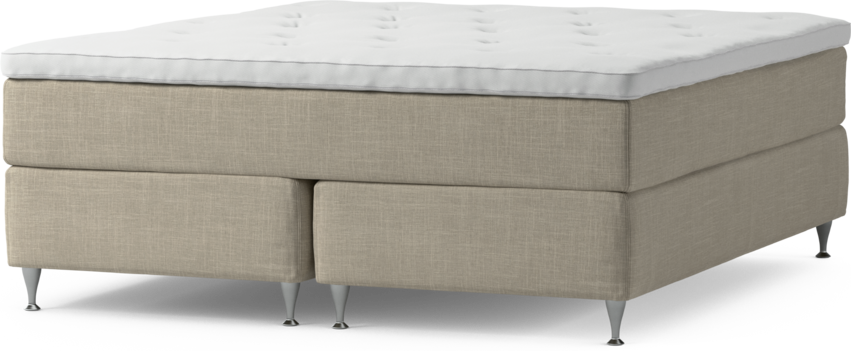 Delux Exclusive - Kontinentalsäng, dubbelsäng med bäddmadrass och sängben - Beige