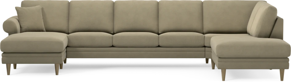 Eden - 3-sits soffa med schäslong vänster och divan höger - Beige