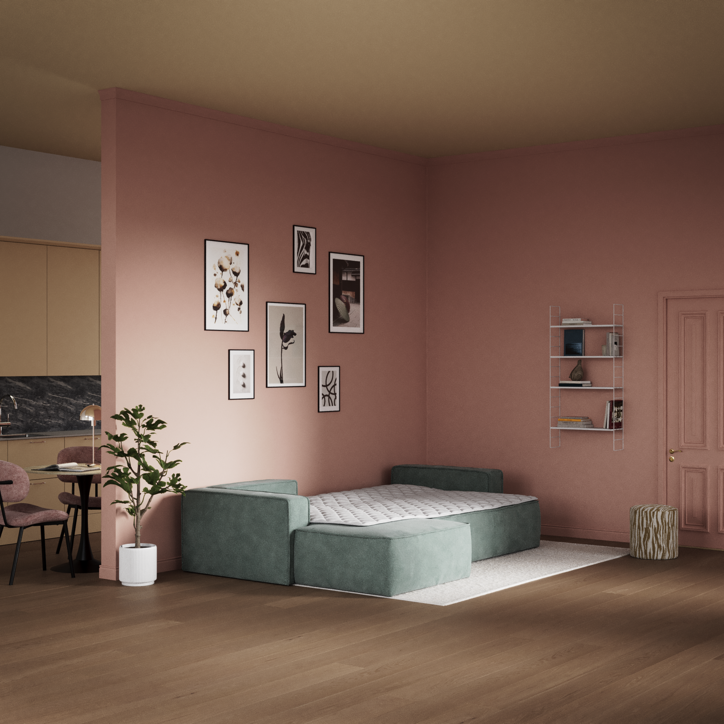 Ide - Bäddsoffa 3-sits med schäslong vänster - inspiration