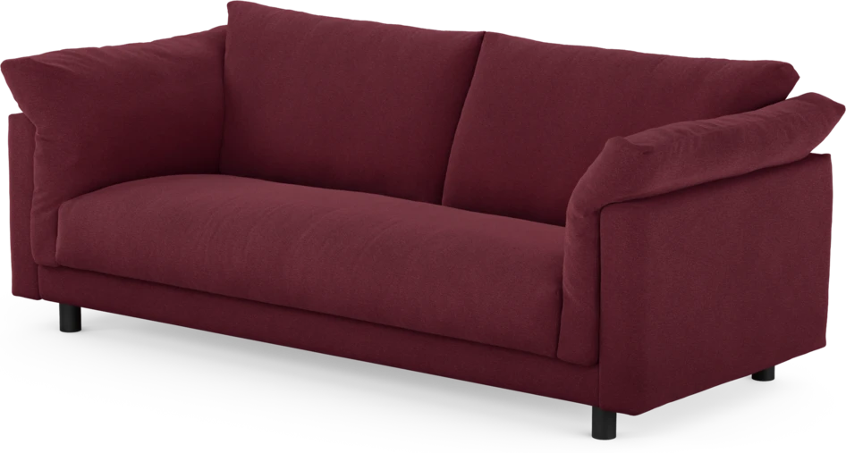 Cherrie - 2,5-sits soffa, hel dyna, fast klädsel - Röd