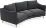 Madison - 3-sits soffa svängd, 70 cm - Svart