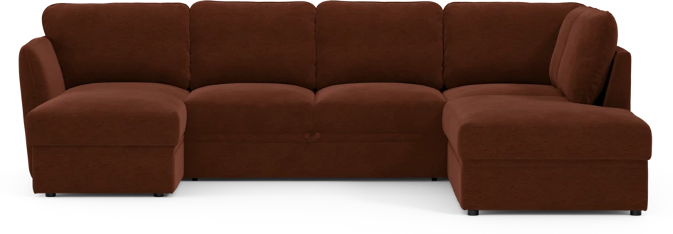 Öland - Bäddsoffa med schäslong vänster och divan höger - Orange