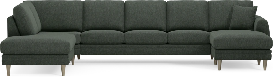 Eden - 3-sits soffa med divan vänster och schäslong höger - Grön