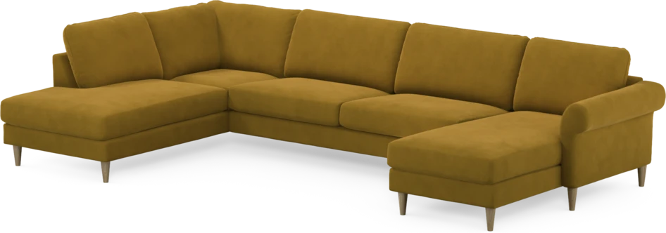 Bridge - 3-sits soffa med divan vänster och schäslong höger - Gul