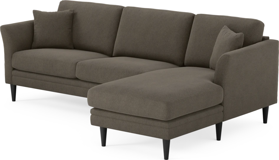Eden - 2,5-sits soffa med schäslong - Brun