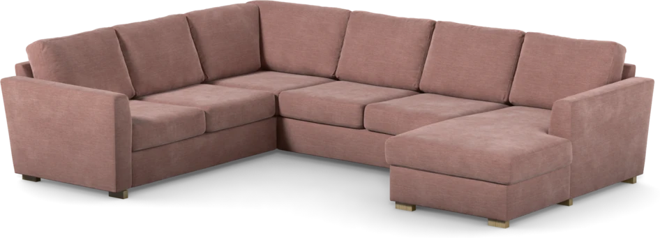 Friday - Hörnsoffa, 2+3-sits med schäslong höger - Rosa