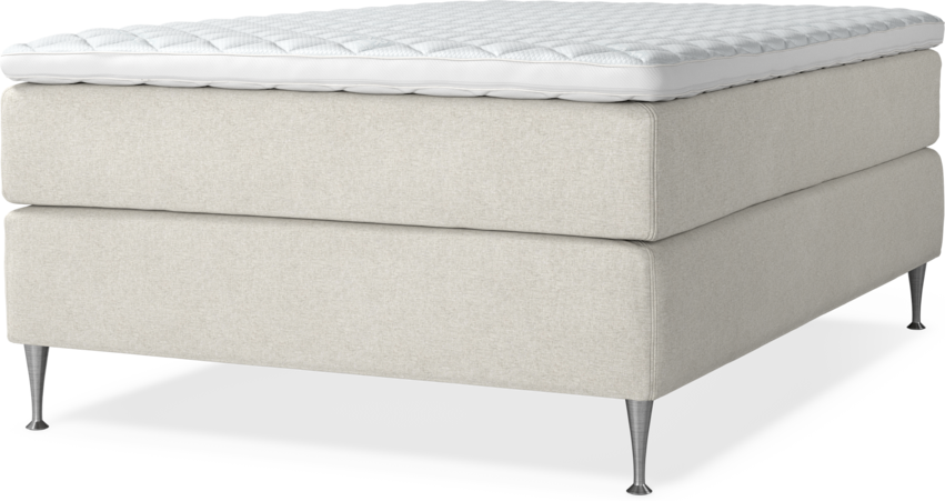 Delux Exclusive - Kontinentalsäng, enkelsäng 140 cm med bäddmadrass - Beige
