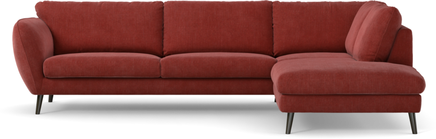 Madison Lux - 3-sits soffa med divan höger - Rosa