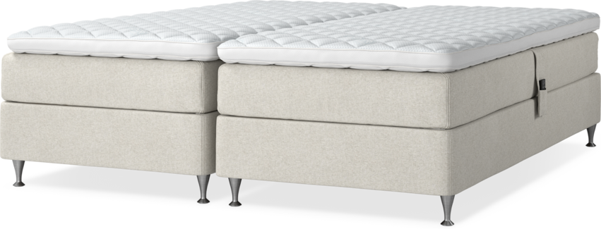 Delux Sense - Ställbar säng, dubbelsäng med bäddmadrass - Beige