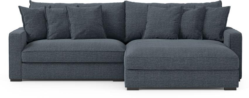 Rossi - 2-sits soffa med schäslong XL höger - Blå