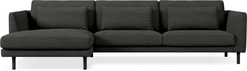 Willow - 3-sits soffa med schäslong vänster, fast klädsel - Grå