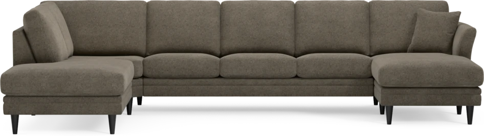 Eden - 3-sits soffa med divan vänster och schäslong höger - Brun