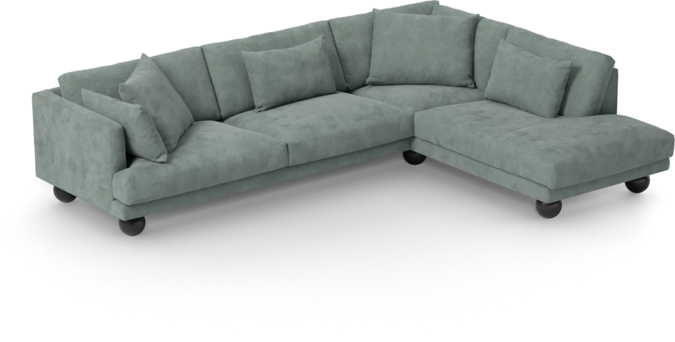 Harper - 3-sits soffa med divan höger - Blå