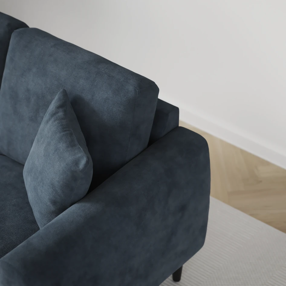 Eden - 3-sits soffa med divan vänster och schäslong höger - Blå