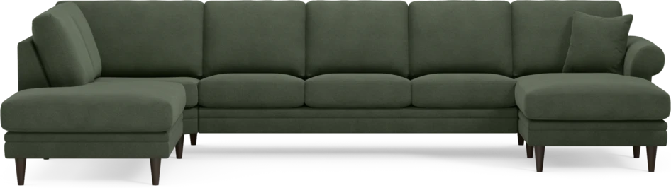 Eden - 3-sits soffa med divan vänster och schäslong höger - Grön