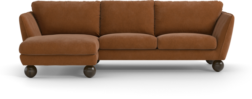 Madison Lux - 2-sits soffa med schäslong vänster - Orange