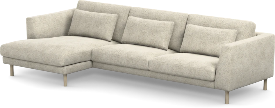 Willow - 3-sits soffa med schäslong vänster, fast klädsel - Beige