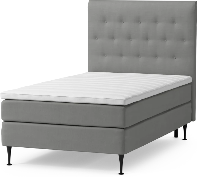 Roma Family, Kontinentalsäng, enkelsäng med bäddmadrass och sänggavel pikerad, B 105-140