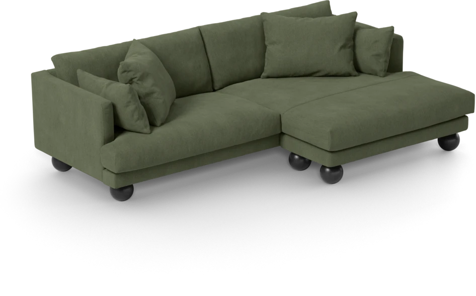 Harper - 4-sits med schäslong XL höger - Grön